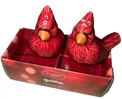 Yuletide St. Nicholas Square Salt & Pepper Shakers Birds Hand Painted • $15