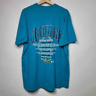 Vtg Florida Marlins World Series Champions Roster T Shirt 1997 XL Single Stitch • $24.99