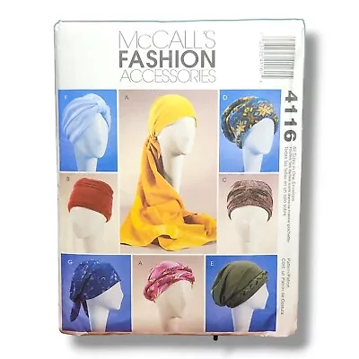 McCall’s 4116 Turbans Headwraps Hats Sewing Pattern 7 Styles All Sizes Uncut • $5