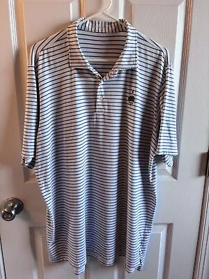 B DRADDY White Blue Striped Polo Golf Shirt Merion Golf Club 1896 XL • $27