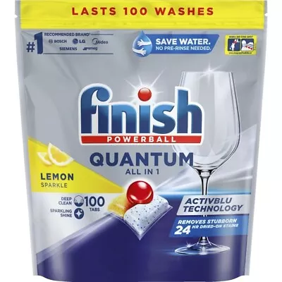 Finish Quantum Dishwashing Tablets Lemon Sparkle 100 Pack • $85