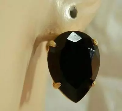 Pretty Coro Signed Vintage 60's 5CT Black Glass Crystal Rhinestone Earrings512J6 • $13.12