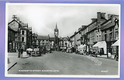 1947c CARS MAENGWYN STREET MACHYNLLETH POWYS Montgomeryshire RP PHOTO POSTCARD • £1.99