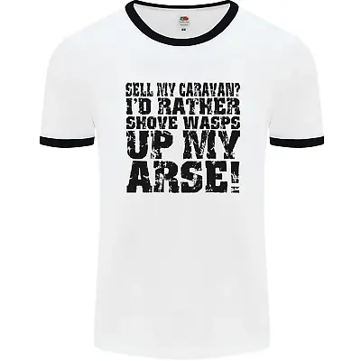 Sell My Caravan? Caravanning Funny Holiday Mens Ringer T-Shirt • £8.99