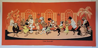 Hep Hounds Vintage Mid Century Modern Art Print Constance Depler Signed 30x14 • $169.99