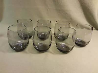 Vintage  MCM Charcoal Roly Poly Beverage Glasses- Set Of 7- 4 1/4  Tall • $12.99