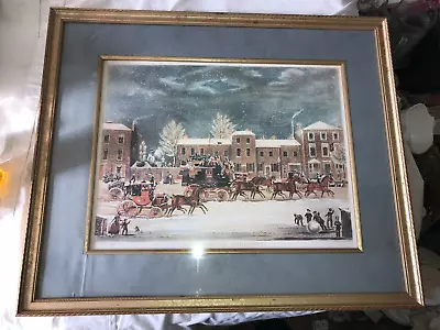 JAMES POLLARD Art Print APPROACH TO CHRISTMAS Frame Matted GEORGE HUNT Engraving • £144.67