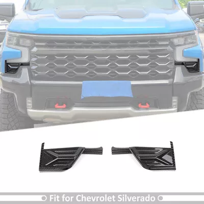 Carbon Fiber Front Bumper Corner Side Cover Accessories For 19+ Chevy Silverado • $45.99