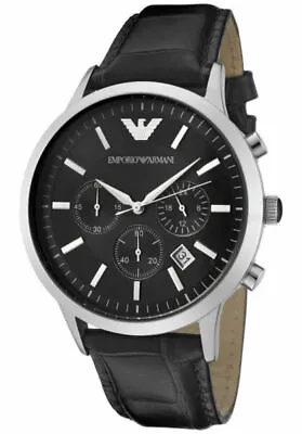 Emporio Armani Renato Classic Chronograph Quartz Black Dial Men's Watch AR2447 • $175