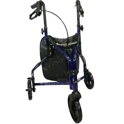 Lightweight Tri-Walker 3 Wheel Folding Rollator Mobility Walking Aid Frame - B • £79.99