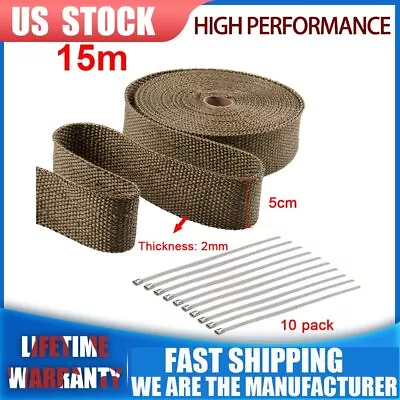 Titanium Exhaust Heat Wrap Roll Lava Rock LR Heat Shield Header 2  X50FT For Dei • $22.59