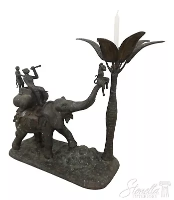 LF55630EC: MAITLAND SMITH Bronze Monkey On Elephant Candelabra • $895