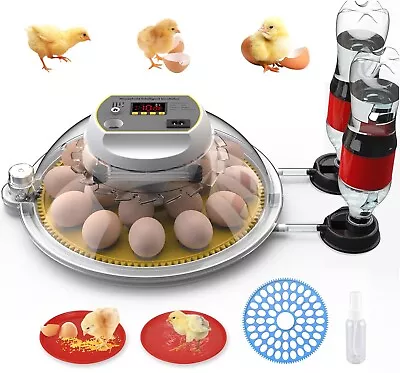 DETODDA 18 Eggs Incubators For Hatching Eggs Incubator For Eggs Automatic Turni • £69.99