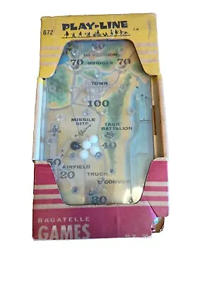 Marx Toys Bagatelle Games Battlefield Tabletop Pinball Vtg Box Rare G72 Antique • $52