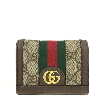GUCCI Ophidia GG Logo PVC Leather Bifold Wallet/3X0495 • $117.50
