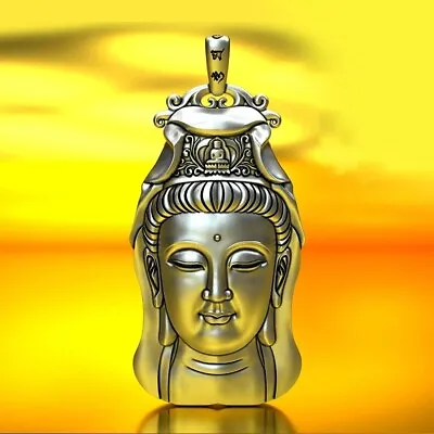 Quan Yin Stainless Steel Buddhist Goddess Deity Pendant Jewelry • $25