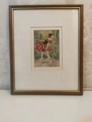 Ballet Dancer Practicing In Pink Dress Wall Art Print On Paper Framed Picture • £10