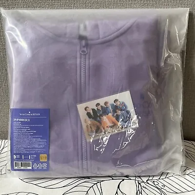NEW!! BTS Yet To Come In Busan Zip-Up Hoodie Size L W/ Photocard Lavender Purple • $175
