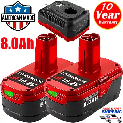 2X For Craftsman 19.2Volt 8.0AH Battery C3 DieHard 130279005 11376 11375/Charger • $20.89