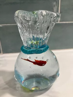 Vintage MURANO Glass Goldfish Bag Paper Weight Pre-Ow. Excellent Condition • $60