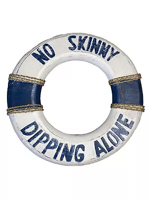 No Skinny Dipping Alone Life Perserver Ring Wall Art Tiki Bar Decorations • $25