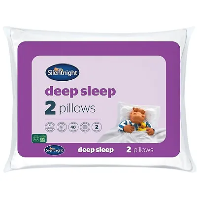 Silentnight Deep Sleep Pillows 2 Pack Medium Side Front Back Support Hotel Sleep • £17.99