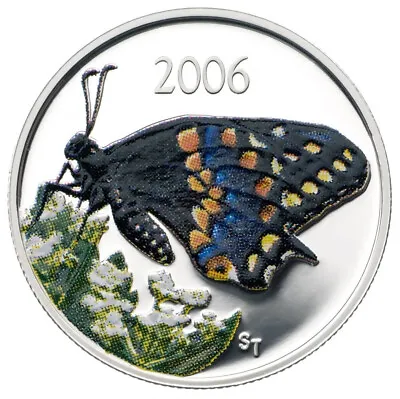 $32.79 • Buy 2006 CANADA 50 Cent Short Tail Swallowtail Butterfly Sterling Silver - Coin Only