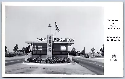 Postcard RPPC Oceanside CA Entrance To Camp Pendleton USMC Marines Frashers R49 • $15.99