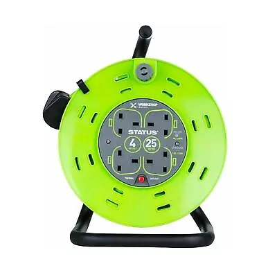 New 4 Way 25m Round Meter Heavy Cable 13 Amp Lead Mains UK Socket Extension Reel • £33.99