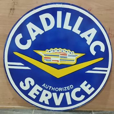 Vintage Cadillac Authorized Service DSP Porcelain Enamel Sign. • $200