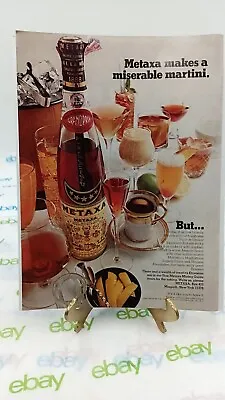 1969 Metaxa Greece Decanter Liqueur Vintage PRINT AD  11 X 8.5 • $3.60