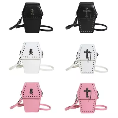 Rivet Handbag Crossbody Bag Coffin Shaped Bag For Women Versatile Trendy Bag • £14.56