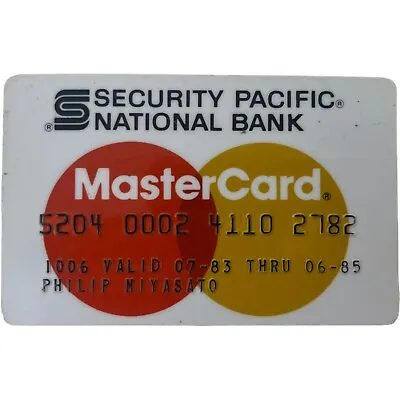 Vintage Security Pacific Mastercard Credit Card 1983 To 1986 Expired Obsolete • $42.46