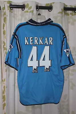 Manchester City 2002 Karim Kerkar #44 Match Worn Player Home Shirt Soccer Jersey • $189.99