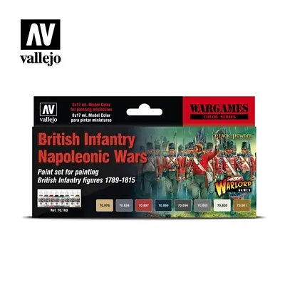 Vallejo Model Color British Infantry Napoleonic Wars Set 8 X 17ml Paint 70163 • £17.50