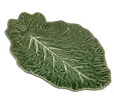 Bordallo Pinheiro Majolica Large Cabbage Leaf Serving Plate Bowl Portugal Green • $50.47