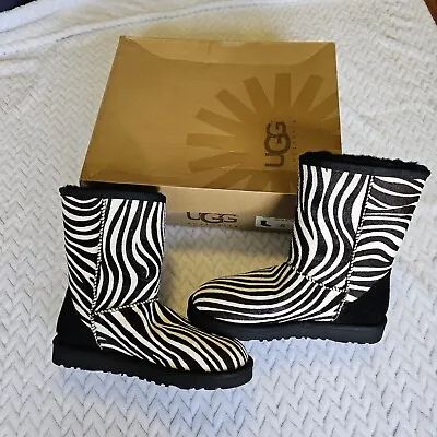UGG Australia Classic Short Exotic Zebra Boots 1002790 Size 5 • $150