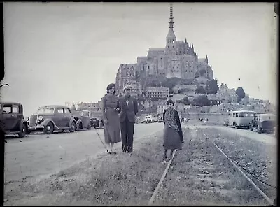 FRANCE Le Mont-Saint-Michel C1936 Photo NEGATIVE Glass Plate Vintage VrL1n1 • $62.76