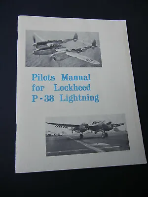 Pilots Handbook Lockheed P-38 Lightning Reproduction • $16