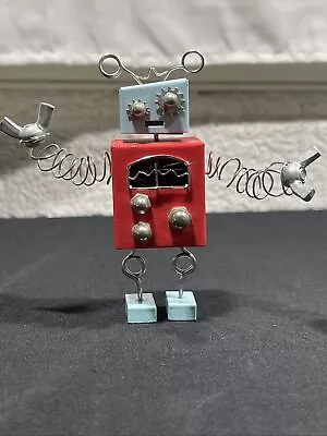 Robot Men Figures Metal Folk Art Handmade Artist Artisan Outsider • $49.99