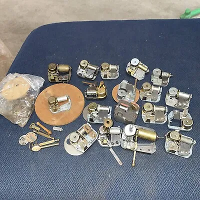 Vintage Wind Up Music Box Mechanism Movements Lot Of 18 FOR PARTS ONLY • $99.99