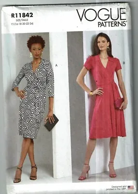 Vogue #R11842 Wrap Dress W/variations Pattern Size: 6-14 Or 16-24 UC • $10.99