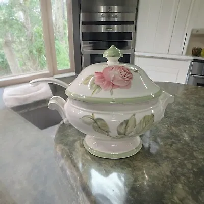 Villeroy & Boch Florea Round Covered Soup Tureen Bowl With Lid And Serving Ladle • $123.25