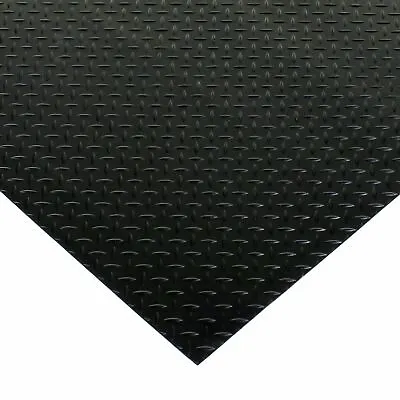 Heavy Duty Black Rubber Matting Flooring 3mm Roll Mat Diamond Plate Van Car  • £14.99