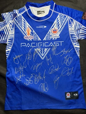 $130 • Buy Samoa Signed 2022 World Cup Rugby League NRL Jersey
