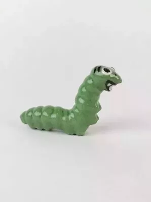 Vintage Hagen Renaker Caterpillar Mama Green Smiling Miniature Figurine Worm 🐛 • $12
