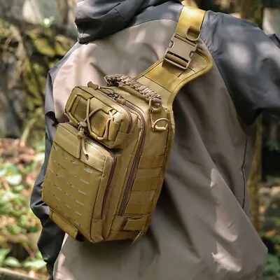 Waterproof Fishing Tackle Bag Fly Fishing Sling Pack For Hunting Camping Hiking • $35.99
