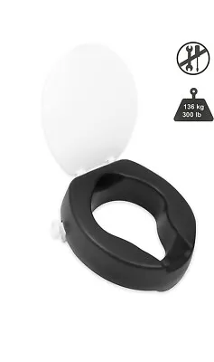 KMINA - Toilet Seat Risers For Seniors With Lid (4  Soft) Raised Toilet Seat F • $44.99