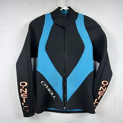 ONeill Mens Wetsuit Top Small Black Blue Made In USA Surfing Beach Zip Vintage • $19.85