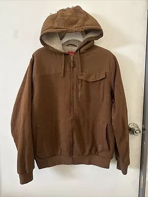 NWOT Coleman Men's Hooded Sherpa Lined Brown Sweater Jacket - Medium • $34.99